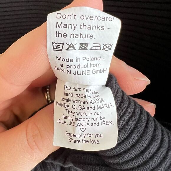 Jan N June Women’s Small Rib Black Pullover O-Sweater Toulon Long Sleeve - Picture 10 of 12